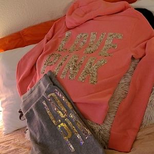 VS PINK HOODY AND PANTS SET